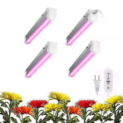 T8 2FT LED Grow Light Fixture Full Spectrum 20W For Indoor Flower Veg Grow 4 PCS • $39.45