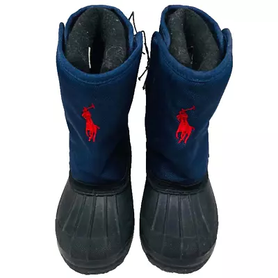 Ralph Lauren Navy Blue Front Logo Boys Snow Boots Size EU 29 UK 11.5 • £35