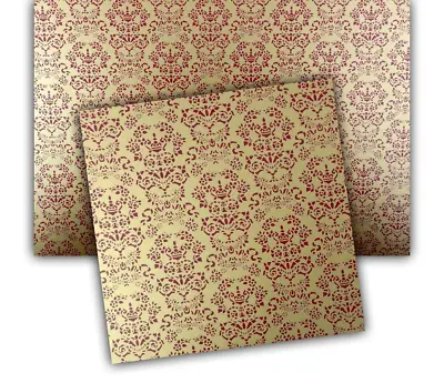 Melody Jane Dolls House Renaissance Red On Gold Miniature Print 1:12 Wallpaper • $4.26