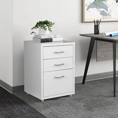 3-Drawer Small Filing Cabinet Mobile Metal File Cabinet For Home Office Rolling  • £45.95