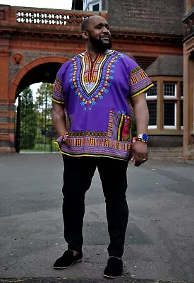 Purple Unisex Dashiki Shirt/Dashiki Multi Men Dashiki Shirt / Women Dashiki • £13.99