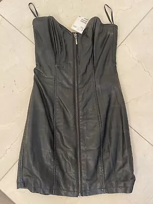 NWT H&M Faux Leather Strapless Dress Sz 4 • $20