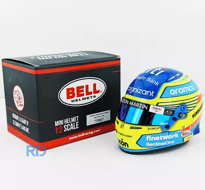 2023 Fernando Alonso Mini Helmet - 1:2 Scale Bell F1 Helmet - Model 4100224 • $375