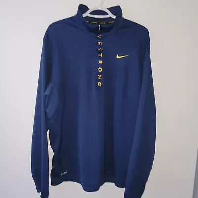 Nike Dri-Fit Livestrong 1/2 Zip Pullover Blue Men Size XL • $17.95