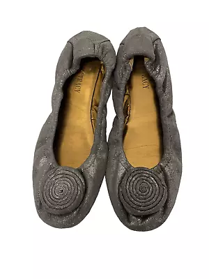 Ellen Tracy Pewter Silver Ballet Flats • $26