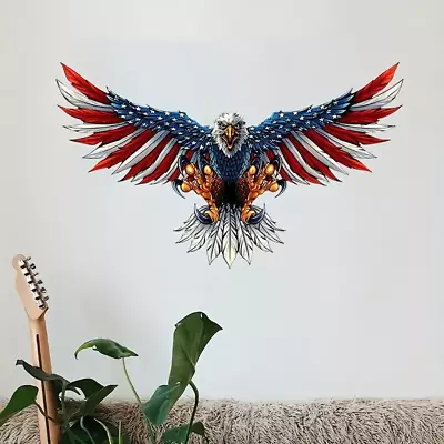 Independence Day American Eagle Flag Red White Blue Metal Wall Art Home Decor • $26.91