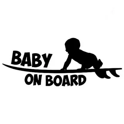 £1.99 • Buy Baby On Surf Board Car/van Window Sticker Surfing/waves Decal Sea/coast Child