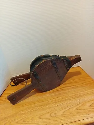Vintage Fire Bellows Wood Leather Fireplace 16  Long  • $5