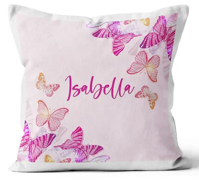 Personalised Any Name Butterfly Design Cushion Printed Birthday Gift 636 • £11.99