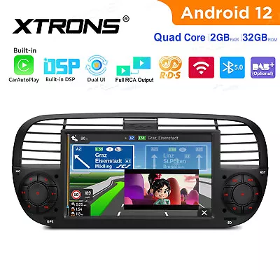 For Fiat 500 CarPlay Android 12 Car GPS Stereo Navi Touch Screen 2+32GB RCA WIFI • $119.99