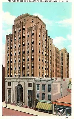 Vintage Postcard Peoples Trust & Guaranty Co. Building Hackensack New Jersey NJ • $8.99