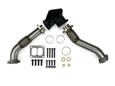 SPOOLOGIC 304SS Bellowed Exhaust Up-Pipes Kit For 94-97 7.3L Powerstroke • $199.95