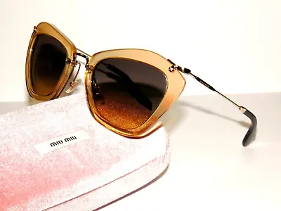 Miu Miu MiuMiu 10NS 10N 10 PDA1F2 Glitter Gold Gradient Sunglasses • $109.99