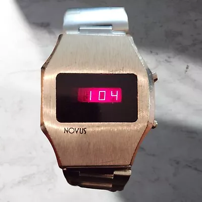 RARE Vintage Novus 1970's Dot Matrix LED Stainless Wrist Watch *Working*  • $240