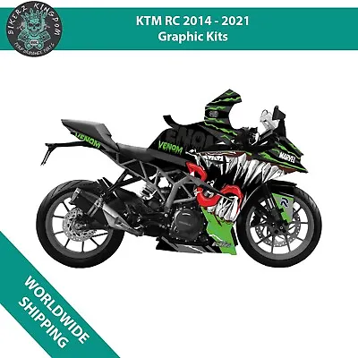 NEW Green Venom Graphic Kit Decal Wrap Fits KTM RC 125 To 390 2014 To 2021 • $130.63