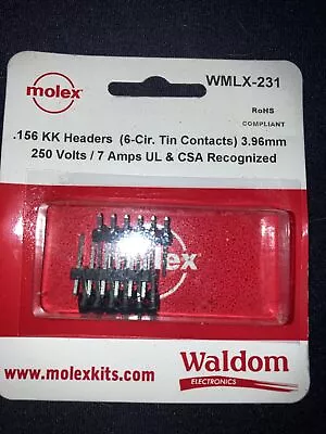 Waldom/Molex WMLX-231  6 Circuit KK 156  Header  ( 3 Pcs.) • $3.95