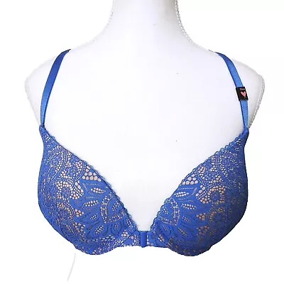 VICTORIAS SECRET Bra 32DD 10DD Push Up Underwire Front Opening Strappy Back NWT • $24.95