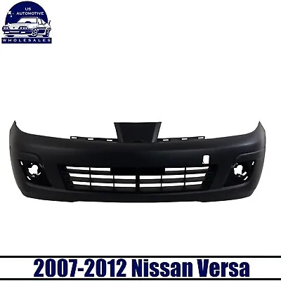 New Front Bumper Cover With Fog Lamp Holes Primed For 2007-2012 Nissan Versa • $192.75