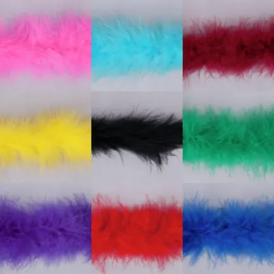 1 Yard Luxury Marabou Fluffy Feather Trimming Lining Sewing Craft Choose Colour • £3.99
