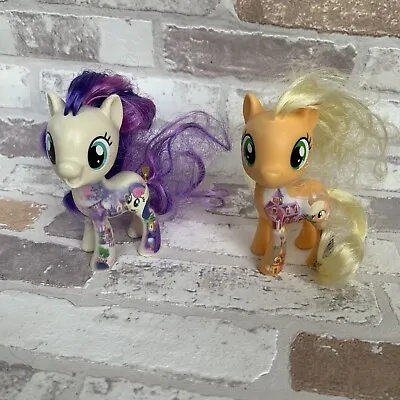 My Little Pony The Movie All About SWEETIE DROPS & APPLE  JACK 8cm / 3 Figures • £10