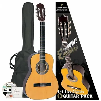 £79.99 • Buy Encore 3/4 Size Classical Acoustic Guitar Outfit Childrens Kids Starter Pack