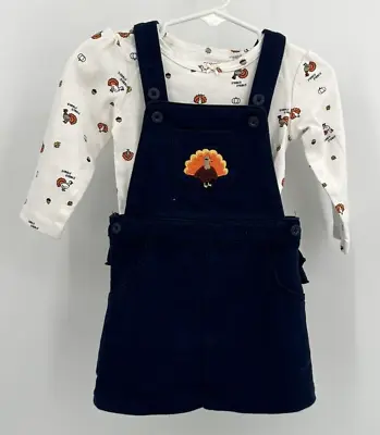 CARTER'S THANKSGIVING TURKEY 2 PIECE JUMPER DRESS Infant Girl Size 12 Months • $12.99