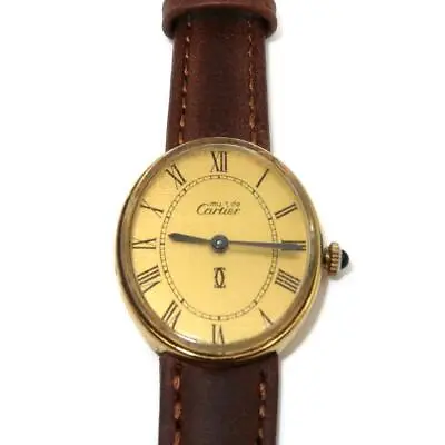 Vintage Must De Cartier Swiss 18K Electroplated 7162 Windup Ladies Wristwatch • $1199.99