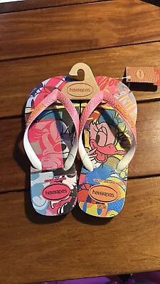 Havaianas Disney Minnie Mouse & Daisy Flip Flops 6/7 NWT’S Resort Wear • $13