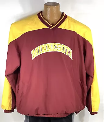 Minnesota Gophers Men Maroon Gold Embroider Lined Pullover Jacket 2XL 58 Sports • $18.70
