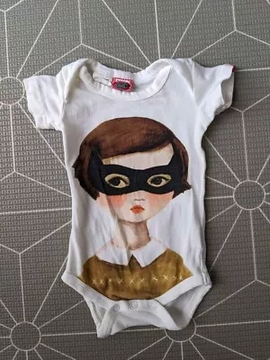 Rock Your Baby Vintage Girl Mask Bodysuit 000 Rock Your Kid EUC • $15