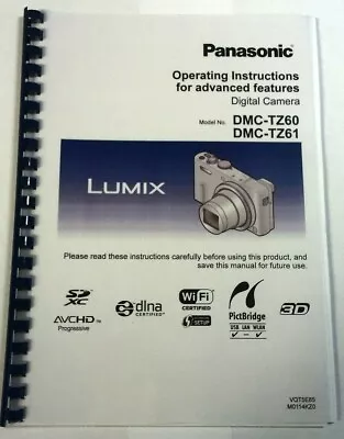 Panasonic Lumix Dmc Tz60 Tz61 Printed Instruction Manual User Guide 329 Pages A5 • £14.99