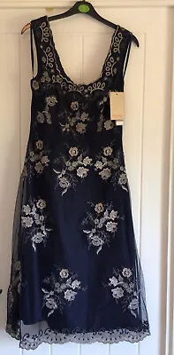 £15 • Buy Stunning Ladies Monsoon Navy And Silver Party Dress Prom Cruise Holiday Size 8