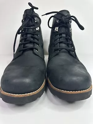 UGG Men's Boots Size 12 Black Leather Waterproof Lightly Used. • $149