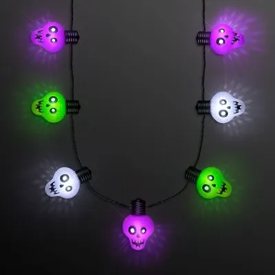 HALLOWEEN Zombie LED Light Up Necklace Fun HALLOWEEN LED Sring Lights Jewelry • $13.97