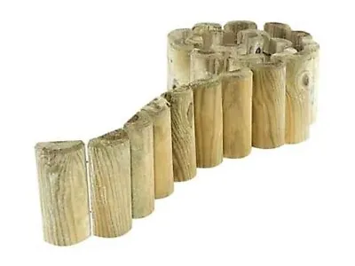 Garden Border Roll Wooden Picket Log Fence For Stylish Outdoor Edges • £19.99