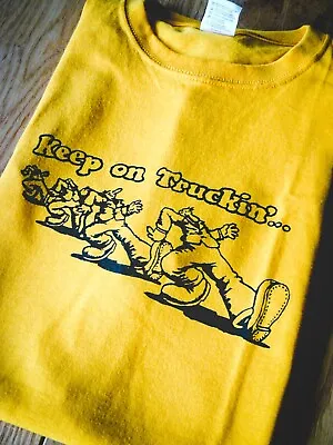 Vintage Keep On Truckin Gold T-Shirt R Crumb Mr Natural Harvey Pekar • $18