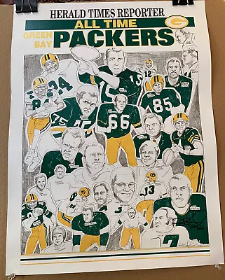 Vintage Green Bay Packers Poster All Time Greats Limited Edition Favre Starr • $125