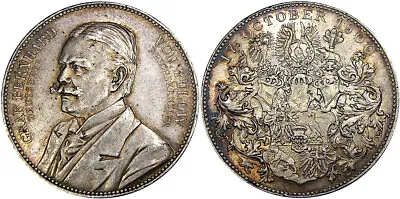 1900 Germany Silver Chancellor Von Bulow Medal ~ Colorful Choice Au! • $179