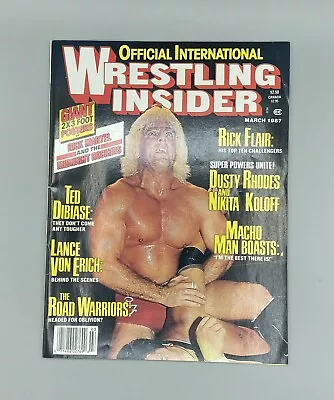 Vintage Wrestling Insider Magazine March 1987 Poster Intact WWE WWF WCW AEW ECW • $40