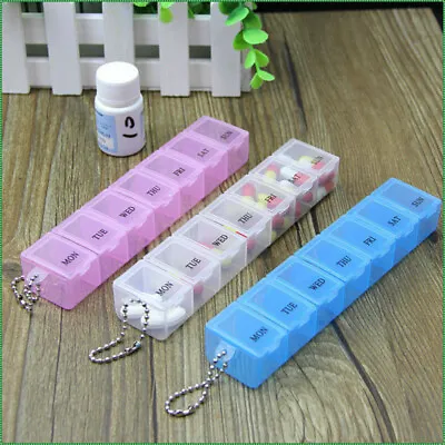 7 Slot 7 Day Pill Box Dispenser Medicine AM/PM Medication Organiser Week Case • $6.15