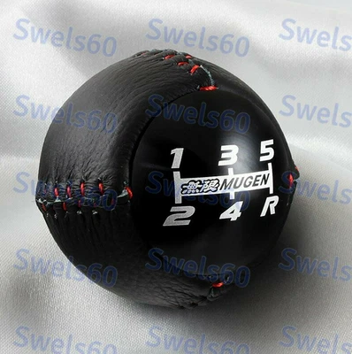 $86.52 • Buy For Mugen Black Leather Shift Knob 5 Speed CRZ Type R Civic FA5 FG2 SI