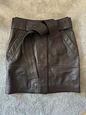 Second Female Leather Skirt - BNWT - Chocolate Brown - Letho - XS - 34 • £20