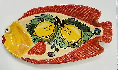 Vietri Pottery-  Fish Spoonrest / Wall Hanger.Made/painted By Hand In Italy • $31