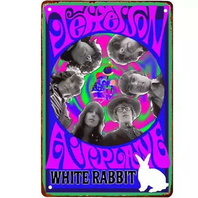 Vintage Jefferson Airplane Metal Sign 60s Rock & Roll Retro Tin Sign Decor 12x8 • $13.50