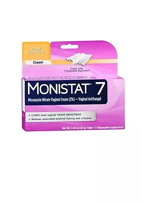 Monistat 7 Vaginal Antifungal Cream Disposable Applicators 1.59oz Tube Exp 2/25 • $20