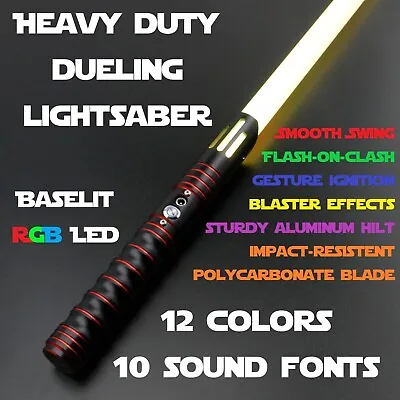 Lightsaber FX Battle Ready Dueling Saber Red Black Handle Impact Lights & Sounds • $167.89