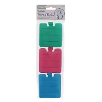 3 Mini Freezer Ice Blocks Reusable Pack Kids School Lunch Box Travel Picnic • £2.98