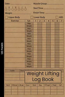 Weight Lifting Log Book: Workout Journal For Men And Women Exercise Notebook An • $11.22