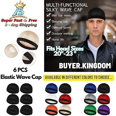 6 Wave Durag Doo Rag Wrap Smooth Stocking Elastic Bike Cap Compression Beanies • $18.10