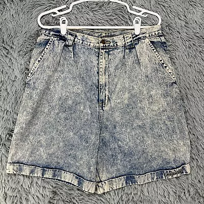 Vintage Jordache Jeans Acid Wash Shorts Women's 16 High Waist Cuff Made In USA • £23.73